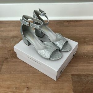 Silver sparkly heels